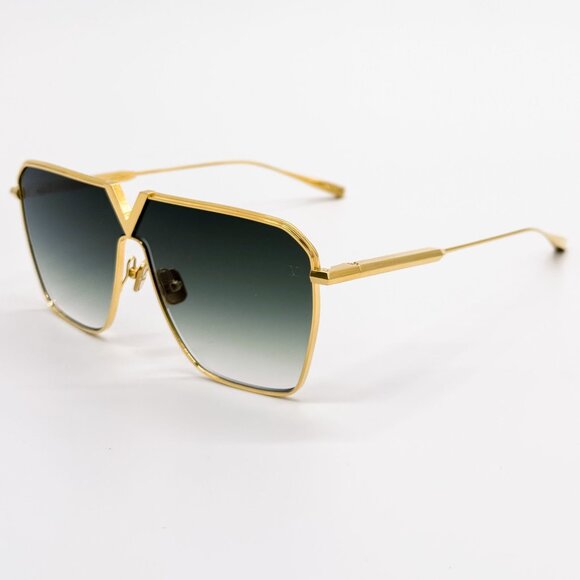 NEW VALENTINO SUNGLASSES UNISEX GOLD/GREEN V-GOLDSHIELD VLS-137C EYEWEAR main image 7